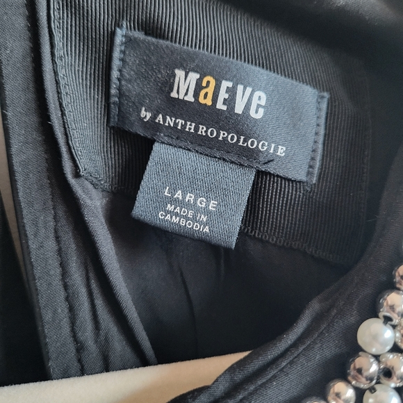 Anthropologie Maeve Faux Leather Puff-Sleeve Blouse - Picture 9 of 10